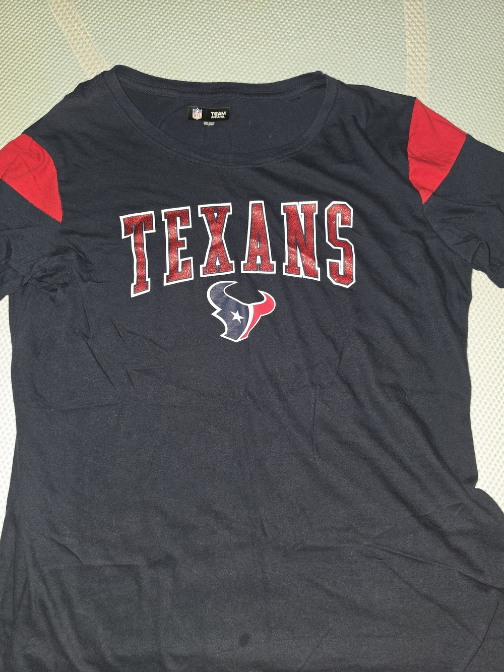 NFL Texans Navy and Red Short Sleeve Tee